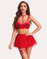 Two Pieces Push Up Lingerie Outfits with Underwire