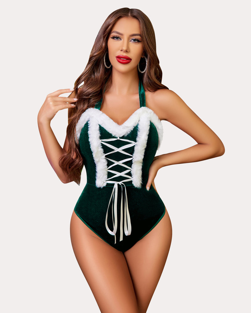 Moș Teddy Lenjerie Criss Cross One Piece