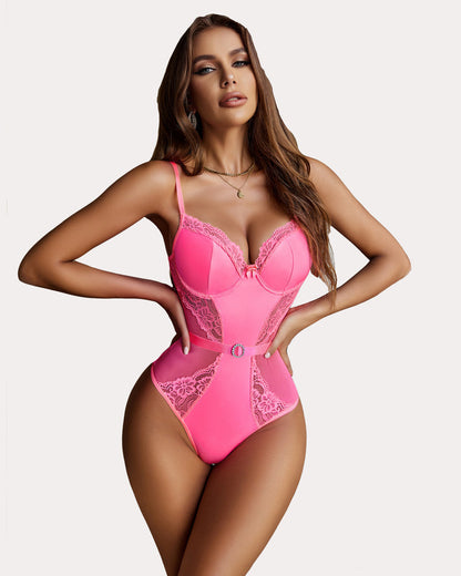 Dantela Push Up Snap Crotch Teddy