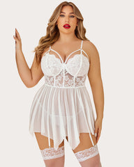 Plus Size Mesh Lace Exotic Babydoll Nightgowns