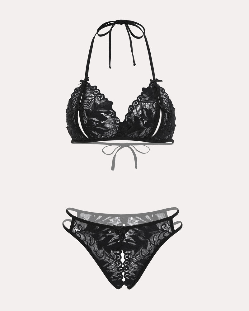 Bra and Panty Set Halter Lace 2 Piece Set