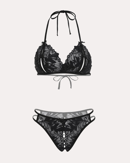 Bra and Panty Set Halter Lace 2 Piece Set