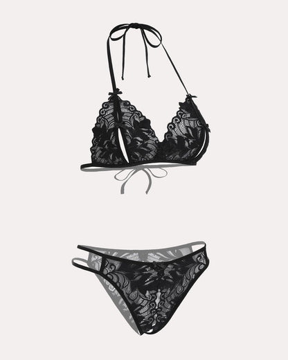 Bra and Panty Set Halter Lace 2 Piece Set