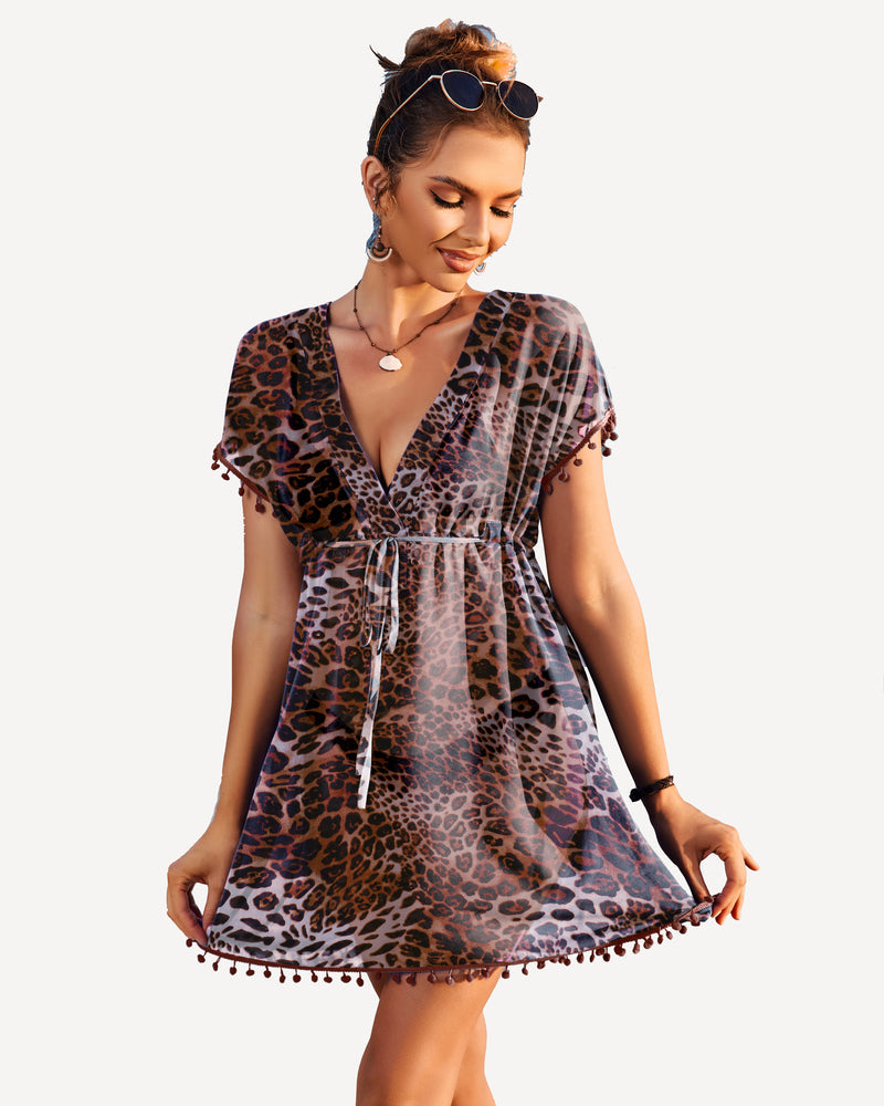 Costum de baie cu imprimeu leopard