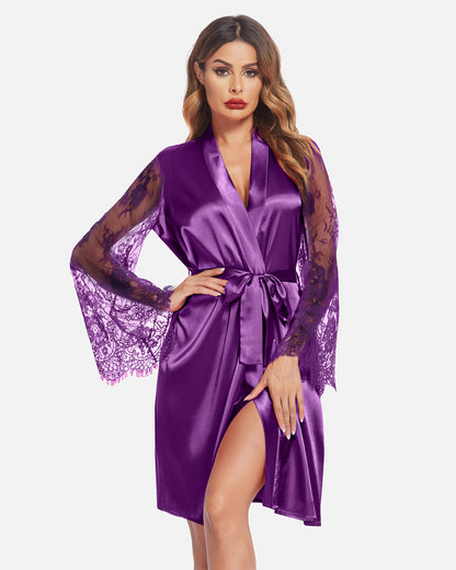Robă kimono din satin