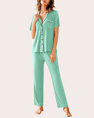 Notch Collar Soft Pajamas Set