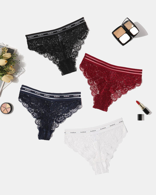 Chiloți din dantelă cu flori Hipster Lenjerie intima Slip Chiloți Set