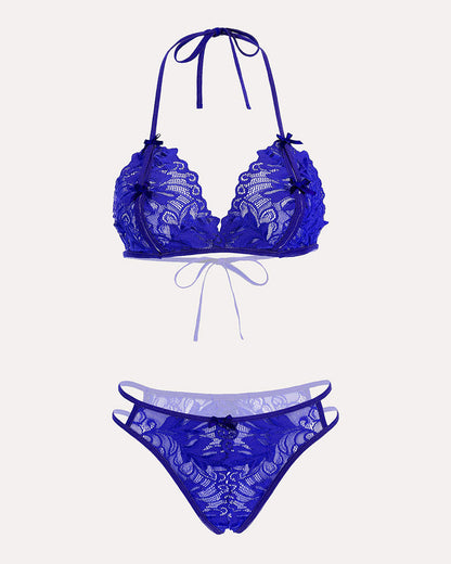 Bra and Panty Set Halter Lace 2 Piece Set