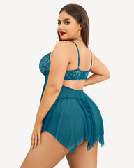 Cămăși de noapte Babydoll Mireasă din Dantela Plus Size