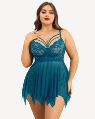 Cămăși de noapte Babydoll Mireasă din Dantela Plus Size