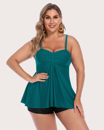 Zestaw tankini w paski retro marynarskie w kropki