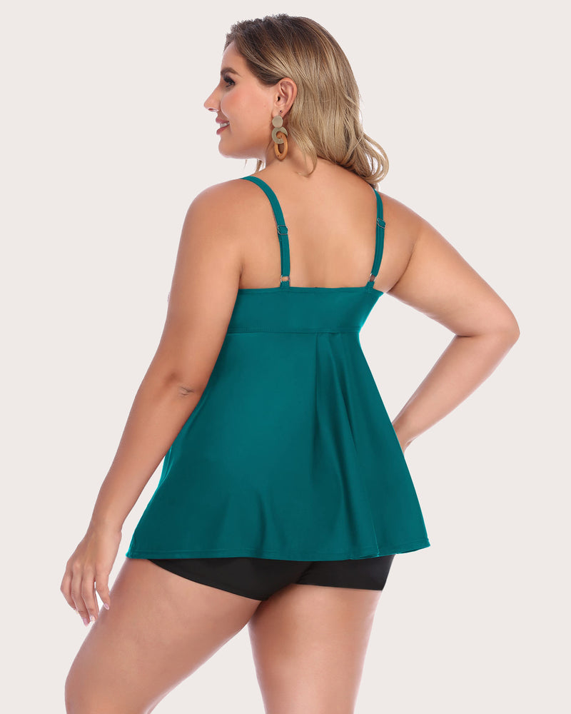 Zestaw Tankini w panterkę, kostiumy kąpielowe z szortami