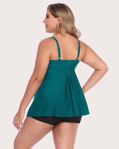 Zestaw Tankini w panterkę, kostiumy kąpielowe z szortami