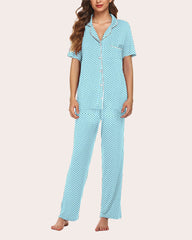 Notch Collar Soft Pajamas Set