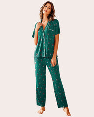 Notch Collar Soft Pajamas Set