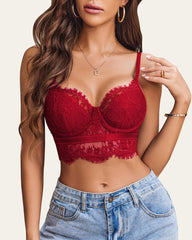 Lace Bustier Corset V Neck Cami Top