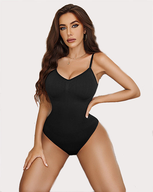 Body modelat cu bretele cu decolteu în V