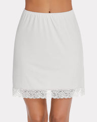 Lace Trim Above Knee Half Slip Skirt