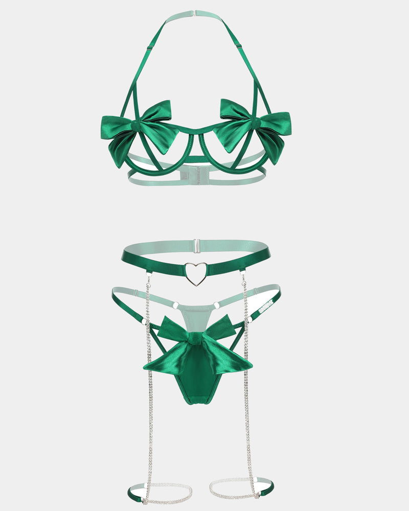 Bow Bra and Panty Sleepwear Sets