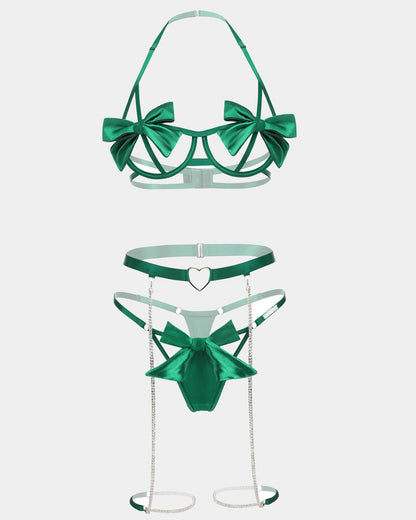 Bow Bra and Panty Sleepwear Sets