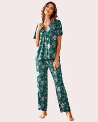 Notch Collar Soft Pajamas Set