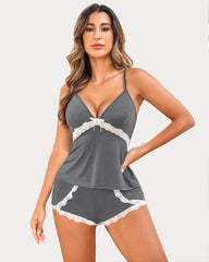 Cami Set Lace Trim Short Pjs Sets with Shorts