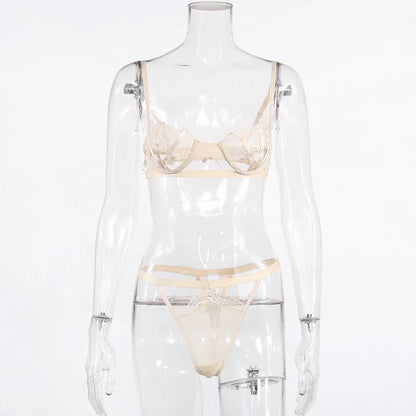 Ellolace Lingerie Set Women's Underwear Set Push up Hollow Out Bra Set Transparent Bralette Erotic Lingerie Female Underwear Set