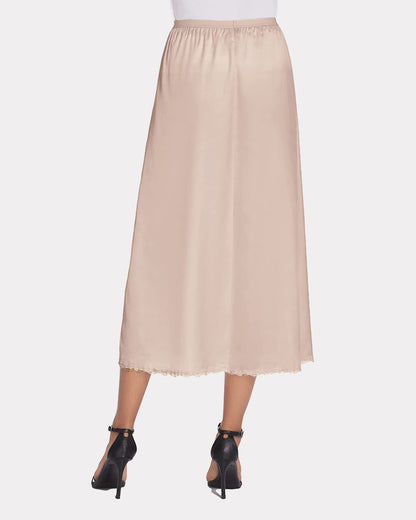Satin Half Slip Dantela Fusta lungă