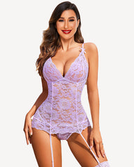 Lace Corsets with Garter Mini Teddy