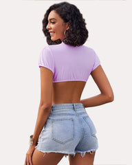 Crop Top Tie up Cosplay Shirt