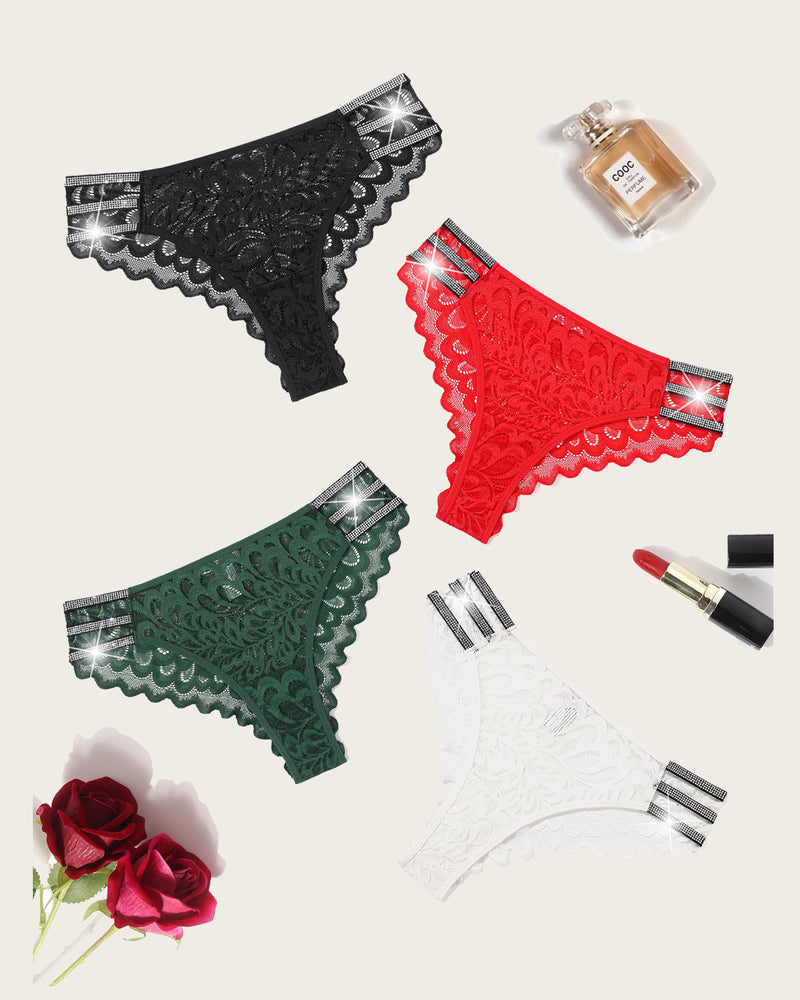 Chiloți cu sclipici din dantelă Cheeky Bikini Lenjerie intimă
