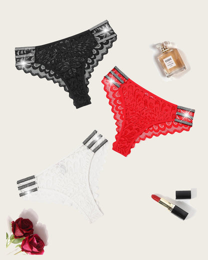 Chiloți cu sclipici din dantelă Cheeky Bikini Lenjerie intimă