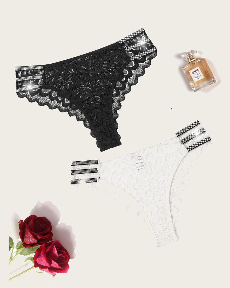Chiloți cu sclipici din dantelă Cheeky Bikini Lenjerie intimă