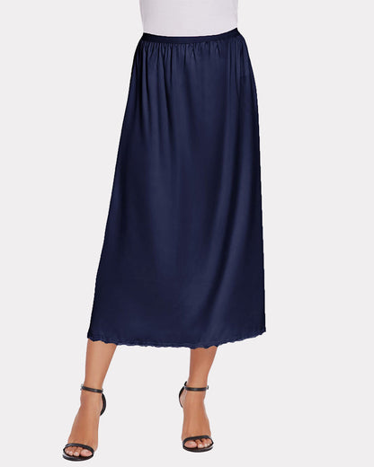 Satin Half Slip Dantela Fusta lungă