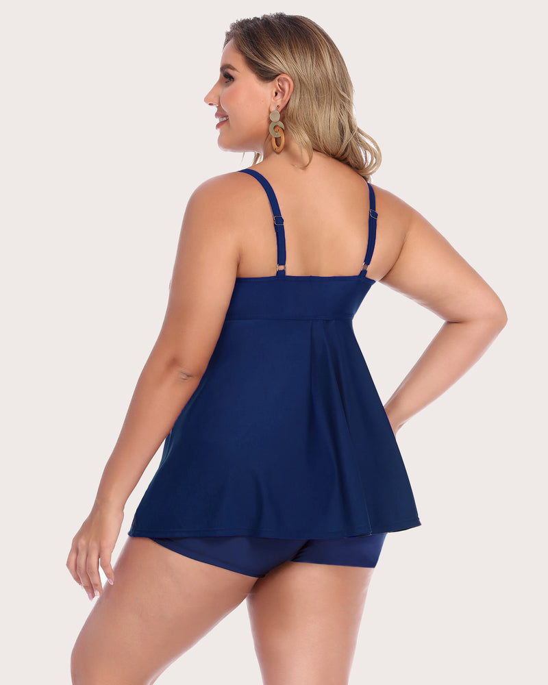 Zestaw Tankini w panterkę, kostiumy kąpielowe z szortami