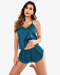 Set de pijamale din satin Cami Dantela