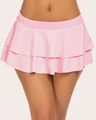 Pleated Mini Ruffle Lingerie Skirts