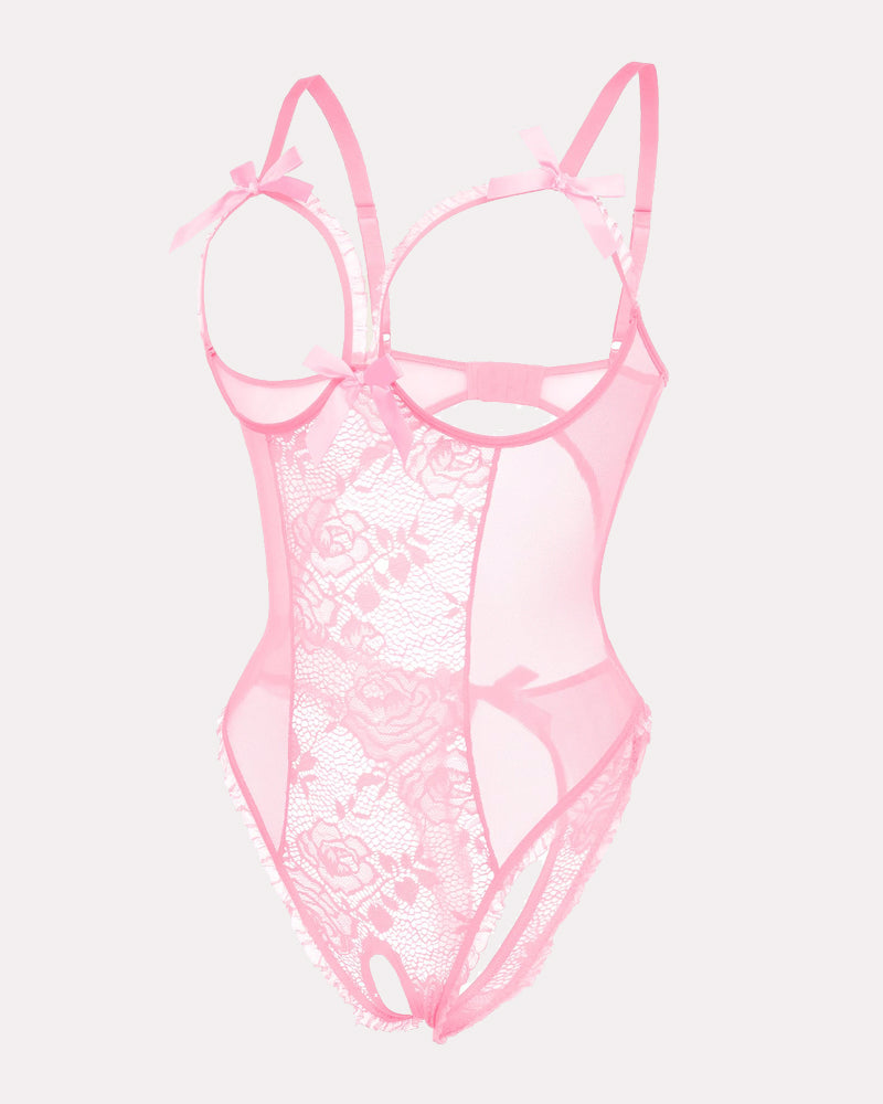 Leopard One Piece Lingerie Lace Mini Bodysuit