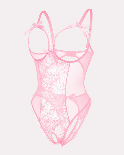 Leopard One Piece Lingerie Lace Mini Bodysuit