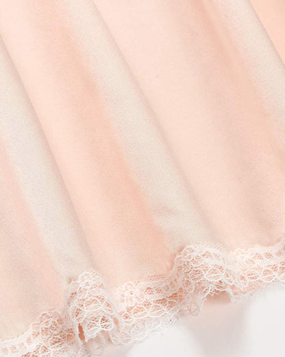 Satin Half Slip Dantela Fusta lungă