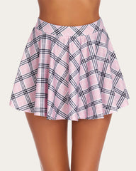 Plaid Skirts High Waist A Line Skater Skirt