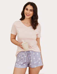 Short Sleeve Shorts Pajama Set