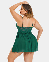 Plus Size Lace Heart Side Slit Nightdress