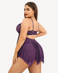 Cămăși de noapte Babydoll Mireasă din Dantela Plus Size