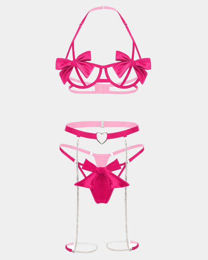 Bow Bra and Panty Sleepwear Sets