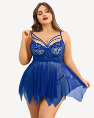 Cămăși de noapte Babydoll Mireasă din Dantela Plus Size