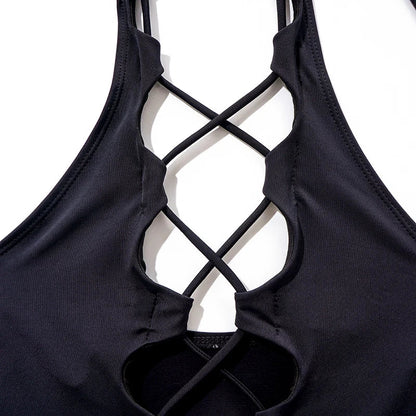 Bandage Women's Swimsuit Sexy Hollow Out Swimwear Extreme Microbikini One Piece Bodysuit Whole Halter Bathing Suit