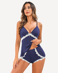 Cami Set Lace Trim Short Pjs Sets with Shorts