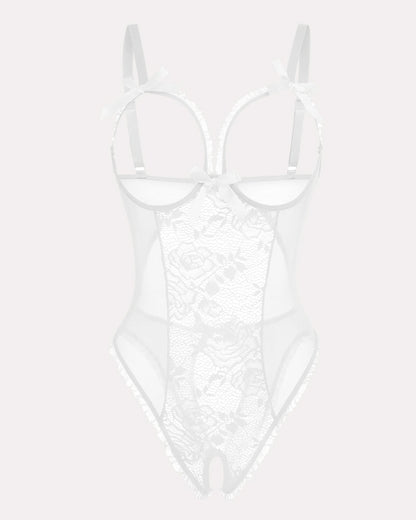 Mini body dintr-o bucată din dantelă fără crotch