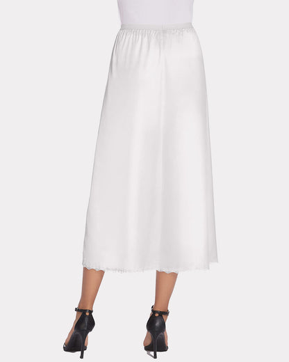 Satin Half Slip Dantela Fusta lungă